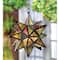 14" Jewel Toned Moroccan Style Hanging Star Candle Lantern